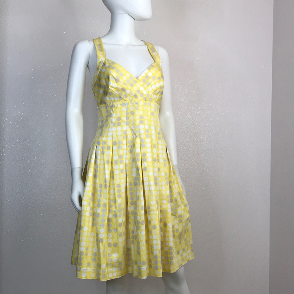 Calvin Klein 6 Yellow polkadot dress